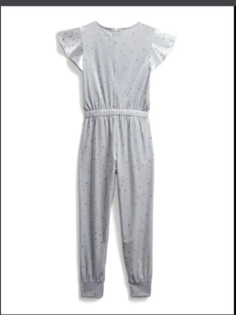 Gap Kids Sparkly Silver Velvet & Glittery Stars Jogger Jumpsuit Romper XL